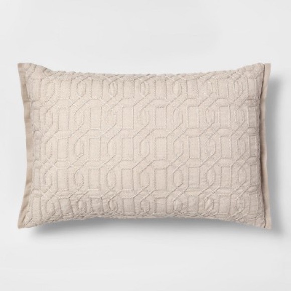 Threshold Other - Threshold Embroidered Throw Pillow 14x20- Natural